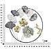 Pannello Decorativo Da Parete Campur Round Tondo Con Fiori, Ginkgo E Farfalla In Ferro Bianco E Oro 78x74 Cm - Foto miniatura 6