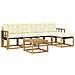Set di divani da esterno con cuscino 6 pcs Bianco e Crema - Foto miniatura 1