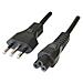 ICOC 09-NC - Cavo alimentazione C5 F a spina italiana 1,8 mt nero - Foto miniatura 1