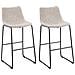 Set Di 2 Sgabelli Da Bar In Tessuto Beige Franks - Foto miniatura 8
