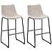 Set Di 2 Sgabelli Da Bar In Tessuto Beige Franks - Foto miniatura 1