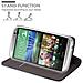 Custodia Compatibile Con Htc One M8 In Blu Scuro Nero - Coperchio Protettiva Con Chiusura Magnetica, Funzione Stand E Tasca Per Le Carte - Foto miniatura 8