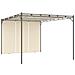 Gazebo Da Giardino Con Tenda Laterale 4x3x2,25 M Crema - Foto miniatura 1