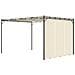 Gazebo Da Giardino Con Tenda Laterale 4x3x2,25 M Crema - Foto miniatura 4