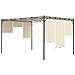 Gazebo Da Giardino Con Tenda Laterale 4x3x2,25 M Crema - Foto miniatura 5