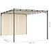 Gazebo Da Giardino Con Tenda Laterale 4x3x2,25 M Crema - Foto miniatura 13
