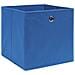 Scatole Portaoggetti con Coperchi 10pz Blu 32x32x32 cm Tessuto - Foto miniatura 3