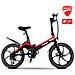 Bicicletta Elettrica MG-20 eBike Ripiegabile Velocità Massima 25 km /h Autonomia 70 km Capacità Massima di carico 110 kg Colore Nero / Rosso - Foto miniatura 1