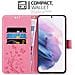 Custodia Compatibile Con Samsung Galaxy S21 In Rosa Fiore - Coperchio Protettivo In Design Floreale Con Chiusura Magnetica, Funzione Stand E Slot Per Carte - Foto miniatura 3
