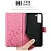 Custodia Compatibile Con Samsung Galaxy S21 In Rosa Fiore - Coperchio Protettivo In Design Floreale Con Chiusura Magnetica, Funzione Stand E Slot Per Carte - Foto miniatura 6