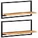 Mensole Parete 2pz 80x25x35 Cm Legno Massello Acacia E Acciaio - Foto miniatura 1