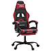Sedia Da Gaming Con Poggiapiedi Nero E Rosso Vino In Similpelle - Foto miniatura 1