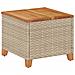 Tavolo Da Giardino Beige 45x45x37 Cm Polyrattan E Legno Acacia - Foto miniatura 2