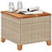 Tavolo Da Giardino Beige 45x45x37 Cm Polyrattan E Legno Acacia - Foto miniatura 3