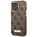 Cover Per Iphone 14 Pro Pu 4g Metal Plate, Marrone - Foto miniatura 1