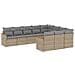 Set Divano Da Giardino 10 Pz Con Cuscini Beige In Polyrattan - Foto miniatura 2