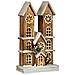 Figura Casa In Legno Naturale Con Luci E Glitter. - Foto miniatura 1