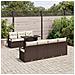 Set di Sofà da Giardino a 8 Pezzi con Cuscini Marrone Polyrattan,  Sofà da Giardino per 2 Persone con Cuscini Marrone Polyrattan - Foto miniatura 3