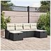 Set Divano da Giardino 6 Pezzi con Cuscini Nero Polyrattan - Foto miniatura 2