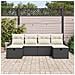 Set Divano da Giardino 6 Pezzi con Cuscini Nero Polyrattan - Foto miniatura 3