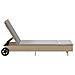 Lettino Prendisole con Ruote e Cuscino in Polyrattan Beige - Foto miniatura 7