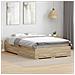 Struttura letto con cassetti rovere sonoma 120x190 cm legno ingegnerizzato - Foto miniatura 4