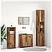 Set Mobili da Bagno 4 pz Legno Antico in Legno Multistrato - Foto miniatura 2