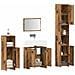 Set Mobili da Bagno 4 pz Legno Antico in Legno Multistrato - Foto miniatura 3