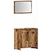 Set Mobili da Bagno 4 pz Legno Antico in Legno Multistrato - Foto miniatura 5