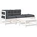 Set Divani da Giardino 4pz con Cuscini in Legno Massello Bianco - Foto miniatura 1