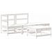 Set Divani da Giardino 4pz con Cuscini in Legno Massello Bianco - Foto miniatura 3