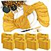 Set Di 12 Tovaglioli In Tessuto Increspato - Poliestere Per Feste Di Matrimonio E Decorazioni Per La Casa Yellow - Foto miniatura 3
