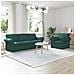 Divano 2 pcs Verde Scuro 215 x 82 x 80 cm Tessuto - Foto miniatura 2