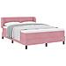 Letto a molle con materasso Rosa 140 x 190 cm Velluto - Foto miniatura 1
