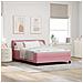 Letto a molle con materasso Rosa 140 x 190 cm Velluto - Foto miniatura 2
