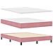 Letto a molle con materasso Rosa 140 x 190 cm Velluto - Foto miniatura 4