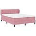 Letto a molle con materasso Rosa 140 x 190 cm Velluto - Foto miniatura 6