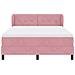 Letto a molle con materasso Rosa 140 x 190 cm Velluto - Foto miniatura 7