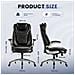 Sedia Da Ufficio, Sedia Ergonomica Con Cuscino Seduta Spesso 13,5 Cm E Braccioli Ripiegabili, Colore Nero - Foto miniatura 2