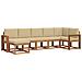 Set di divani da esterno con cuscino 7 pcs Naturale e Beige - Foto miniatura 1