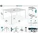 Pergola Bioclimatica Autoportante Piana 4x3m In Alluminio Bianco Con Tende A Rullo Retrattili Sul Lato Da 4 M - Foto miniatura 6