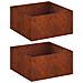 Vaso da giardino 2 pz Ruggine 100 x 100 x 40 cm Acciaio Corten - Foto miniatura 1