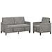 Set di Divani con Storage 2 pz Grigio Chiaro Poliestere - Foto miniatura 1