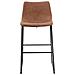 Set Di 2 Sgabelli Da Bar In Tessuto Marrone Franks - Foto miniatura 14