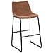 Set Di 2 Sgabelli Da Bar In Tessuto Marrone Franks - Foto miniatura 15