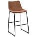 Set Di 2 Sgabelli Da Bar In Tessuto Marrone Franks - Foto miniatura 7