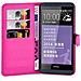 Custodia Compatibile Con Htc Desire 816 In Rosa Vivo - Coperchio Protettiva Con Chiusura Magnetica, Funzione Stand E Tasca Per Le Carte - Foto miniatura 4