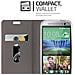 Custodia Compatibile Con Htc One M8 In Grigio Chiaro Marrone - Coperchio Protettiva Con Chiusura Magnetica, Funzione Stand E Tasca Per Le Carte - Foto miniatura 6