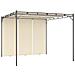 Gazebo Da Giardino Con Tenda Laterale 3x3x2,25m Crema - Foto miniatura 1