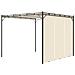 Gazebo Da Giardino Con Tenda Laterale 3x3x2,25m Crema - Foto miniatura 4